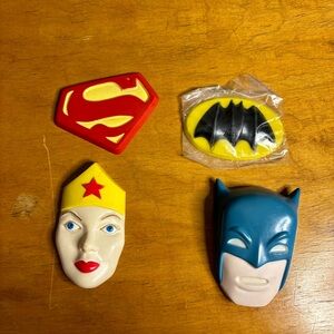 Vintage Wilton Cake Topper Accessories Batman, Superman, Wonder Woman